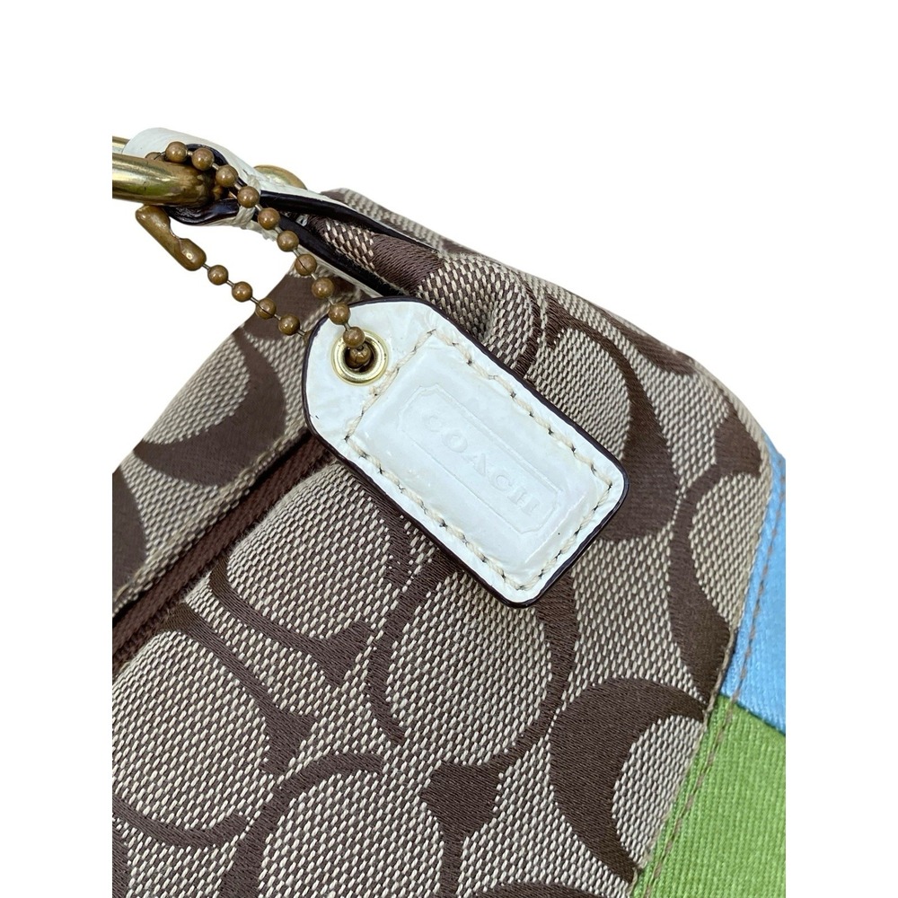 Coach Signature Multi-Color Stripe Shoulder Bag 40540 Top Handle‎ Pouch - Picture 12 of 16